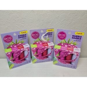 Eos Razzle Dazzle Lip Balm Lot Of 3 New 4 Packs